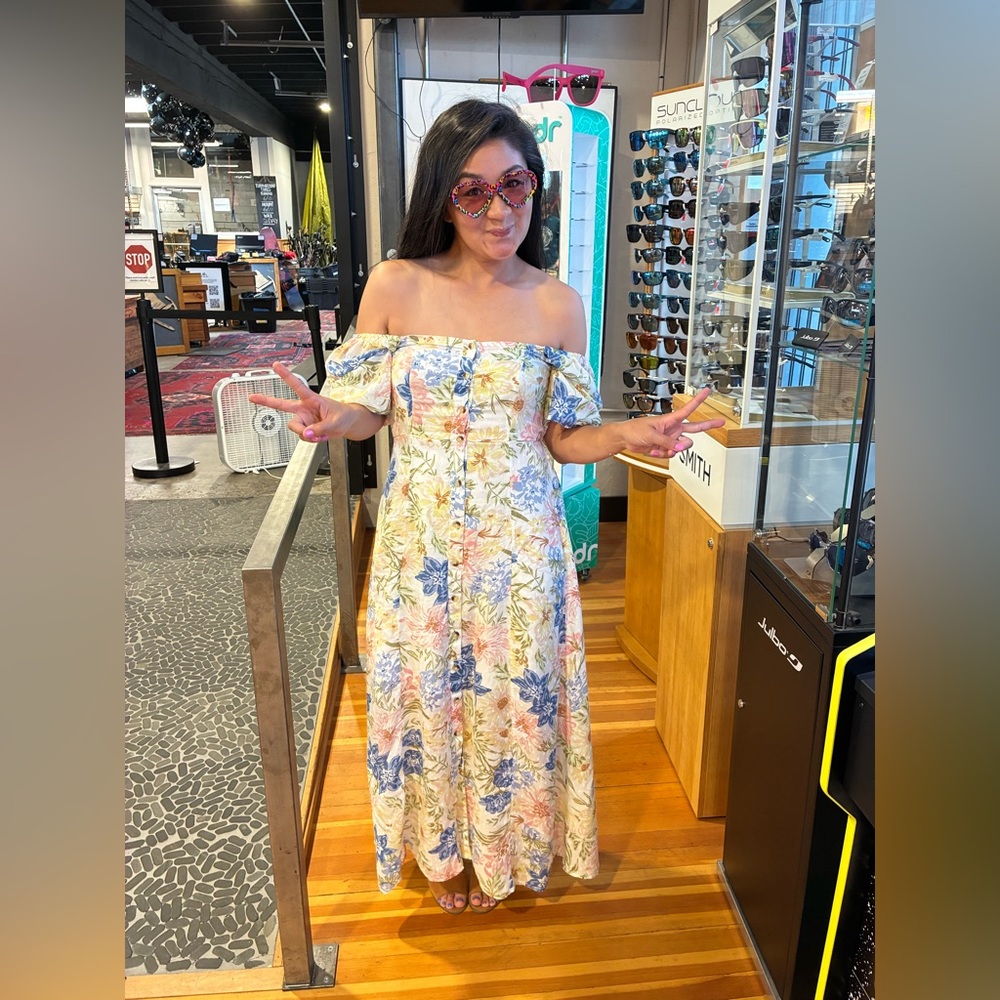 Billabong Blue Puff Sleeve Sundress